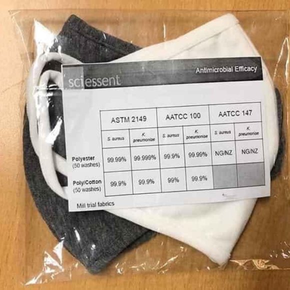 2 x Antibacterial Masks (1 white, 1 gray) - Picture 3 of 6